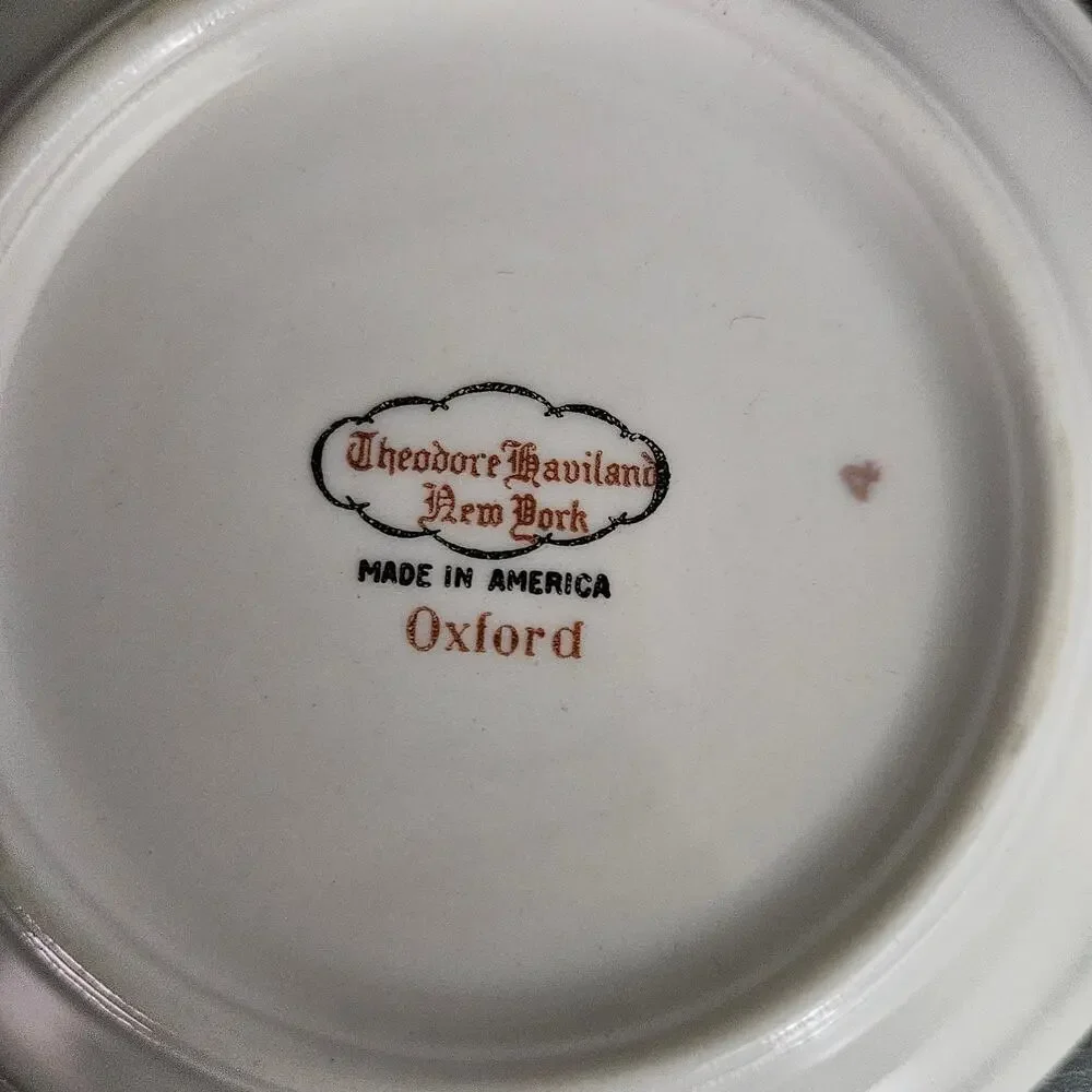 Theodore Haviland New York Oxford Gold Trim Fruit Dessert Bowls Set of 4